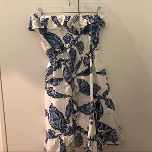 Lily Pulitzer Strapless Ruffled Sea Shell Dress